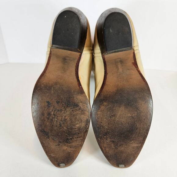 VINTAGE Cream Leather Laredo Basket Weave‎ Pattern Cowgirl Boots Size 6.5M - Picture 6 of 8